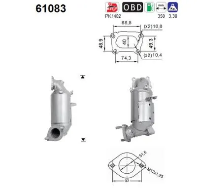 Catalytic Converter Kia CEE'D · Kia CEE'D Sportswagon · Kia PRO CEE'D