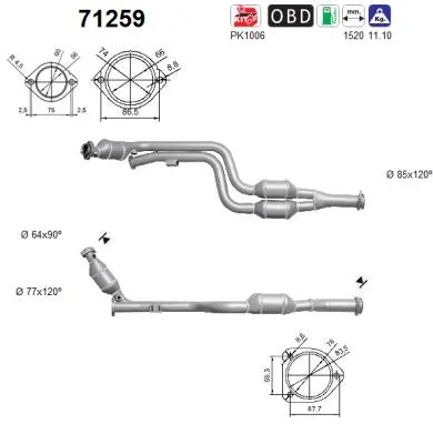 Catalytic Converter Mercedes-Benz CLK · Mercedes-Benz CLK Convertible · Mercedes-Benz C-CLASS T-Model