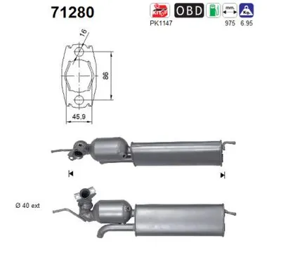 Catalytic Converter Smart FORTWO Coupe · Smart FORTWO Cabrio