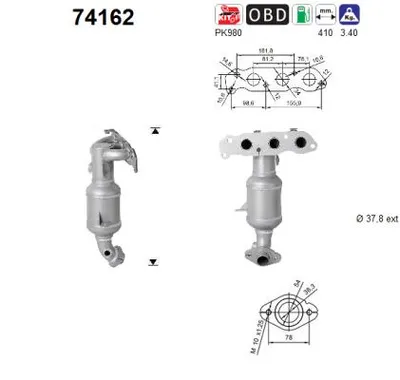 Catalytic Converter Opel AGILA · Suzuki SPLASH · Suzuki ALTO VII