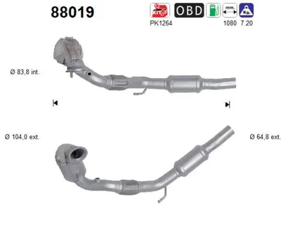 Catalytic Converter Skoda OCTAVIA III · Skoda OCTAVIA III Combi · Vw GOLF VII