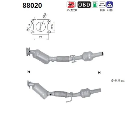 Catalytic Converter Vw UP! · Seat Mii · Skoda CITIGO
