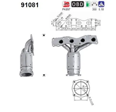 Catalytic Converter Suzuki SX4 · Fiat SEDICI