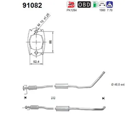 Catalytic Converter Suzuki SX4 · Fiat SEDICI