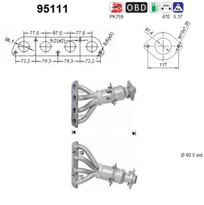 Catalytic Converter Toyota COROLLA Saloon · Toyota COROLLA · Toyota COROLLA Estate