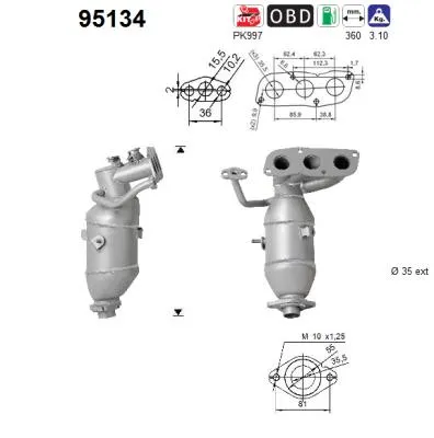 Catalytic Converter Toyota IQ