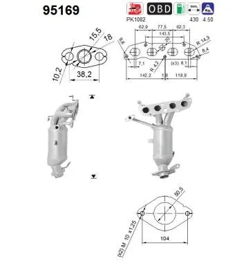 Catalytic Converter Toyota VERSO S · Subaru TREZIA · Toyota YARIS