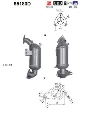 Catalytic Converter Toyota COROLLA Saloon · Toyota AURIS · Toyota AURIS VAN Hatchback Van