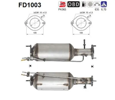 Soot/Particulate Filter, exhaust system Ford FOCUS C-MAX · Volvo S40 II · Volvo V50