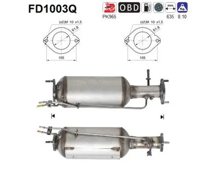 Soot/Particulate Filter, exhaust system Ford FOCUS C-MAX · Volvo S40 II · Volvo V50