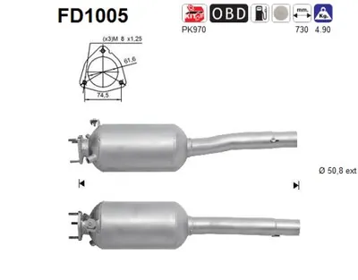 Soot/Particulate Filter, exhaust system Fiat DOBLO Box Body/MPV · Fiat DOBLO MPV
