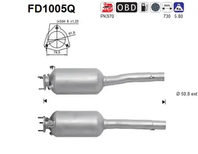 Soot/Particulate Filter, exhaust system Fiat DOBLO Box Body/MPV · Fiat DOBLO MPV