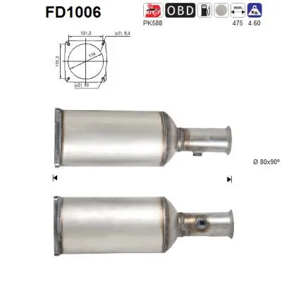 Soot/Particulate Filter, exhaust system Citroën C5 I · Citroën C5 I Break · Citroën C5 II