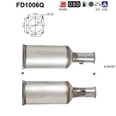 Soot/Particulate Filter, exhaust system Citroën C5 I · Citroën C5 I Break · Citroën C5 II