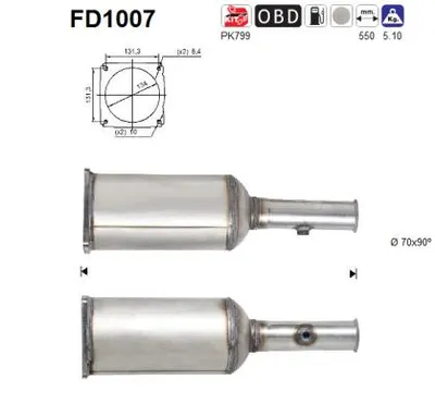 Soot/Particulate Filter, exhaust system Peugeot 407 · Peugeot 407 SW · Citroën C5 II