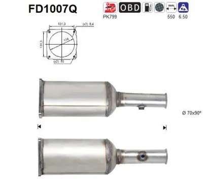 Soot/Particulate Filter, exhaust system Peugeot 407 · Peugeot 407 SW · Citroën C5 II