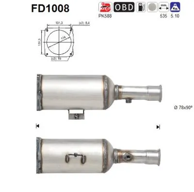 Soot/Particulate Filter, exhaust system Peugeot 807 · Citroën C8 · Lancia PHEDRA