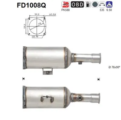 Soot/Particulate Filter, exhaust system Peugeot 807 · Citroën C8 · Lancia PHEDRA