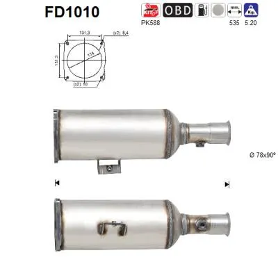 Soot/Particulate Filter, exhaust system Peugeot 807 · Citroën C8 · Lancia PHEDRA