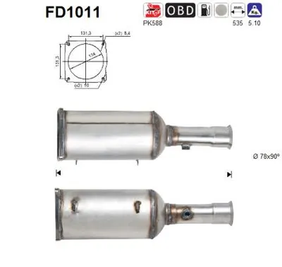 Soot/Particulate Filter, exhaust system Peugeot 807 · Citroën C8 · Lancia PHEDRA
