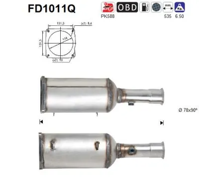 Soot/Particulate Filter, exhaust system Peugeot 807 · Citroën C8 · Lancia PHEDRA
