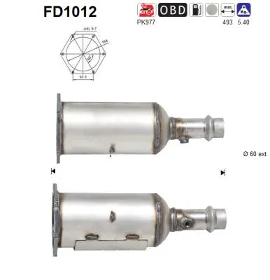 Soot/Particulate Filter, exhaust system Peugeot 607