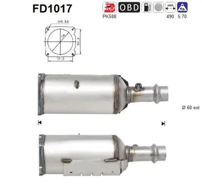 Soot/Particulate Filter, exhaust system Peugeot 307 · Peugeot 307 SW · Peugeot 307 Break