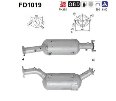 Soot/Particulate Filter, exhaust system Suzuki GRAND VITARA II