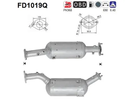 Soot/Particulate Filter, exhaust system Suzuki GRAND VITARA II