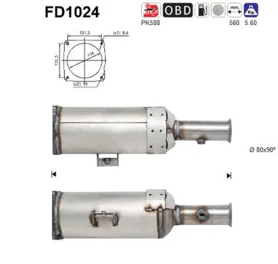 Soot/Particulate Filter, exhaust system Citroën C8 · Peugeot 807 · Citroën JUMPY II