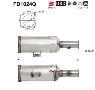 Soot/Particulate Filter, exhaust system Citroën C8 · Peugeot 807 · Citroën JUMPY II