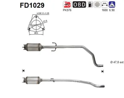 Soot/Particulate Filter, exhaust system Opel CORSA D Hatchback Van · Opel CORSA D · Vauxhall CORSA Mk III