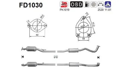 Soot/Particulate Filter, exhaust system Mitsubishi OUTLANDER II