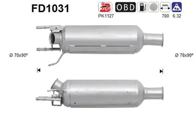 Soot/Particulate Filter, exhaust system Citroën C-CROSSER · Peugeot 4007 · Mitsubishi OUTLANDER II