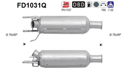 Soot/Particulate Filter, exhaust system Citroën C-CROSSER · Peugeot 4007 · Mitsubishi OUTLANDER II