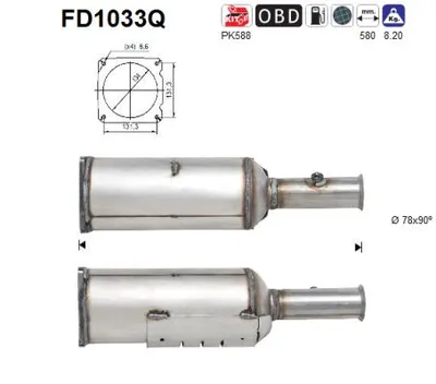 Soot/Particulate Filter, exhaust system Peugeot 607