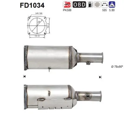 Soot/Particulate Filter, exhaust system Peugeot 607