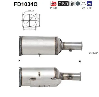 Soot/Particulate Filter, exhaust system Peugeot 607