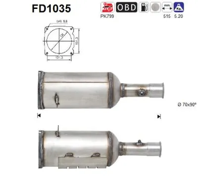 Soot/Particulate Filter, exhaust system Citroën C4 I · Citroën C4 Coupe · Peugeot 308 I