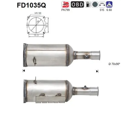 Soot/Particulate Filter, exhaust system Citroën C4 I · Citroën C4 Coupe · Peugeot 308 I