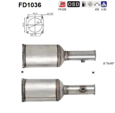 Soot/Particulate Filter, exhaust system Citroën C5 I Break · Citroën C5 I