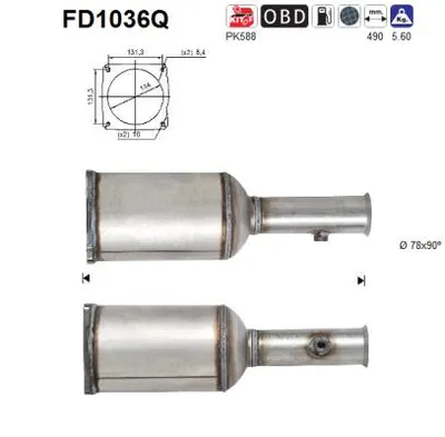 Soot/Particulate Filter, exhaust system Citroën C5 I Break · Citroën C5 I