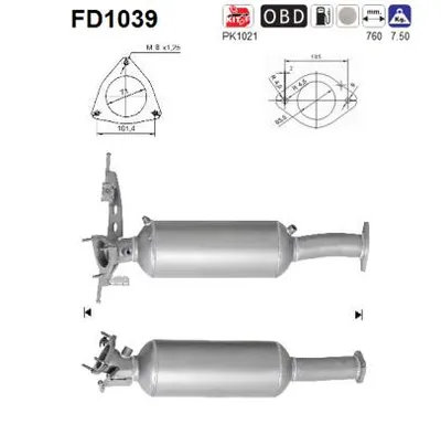 Soot/Particulate Filter, exhaust system Volvo V70 II · Volvo S80 II · Volvo XC70 I Cross Country