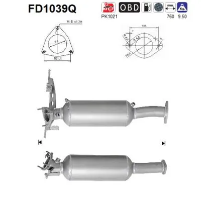 Soot/Particulate Filter, exhaust system Volvo V70 II · Volvo S80 II · Volvo XC70 I Cross Country