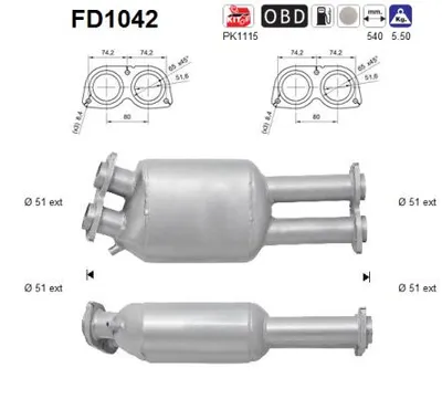 Soot/Particulate Filter, exhaust system Bmw 5 · Bmw 5 Touring