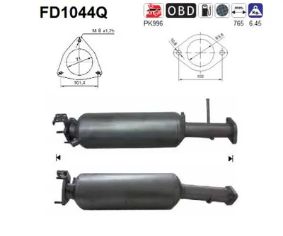 Soot/Particulate Filter, exhaust system Volvo C70 II Convertible · Volvo C30 · Volvo S40 II