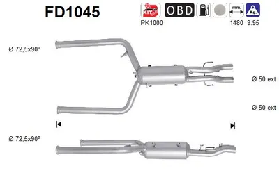 Soot/Particulate Filter, exhaust system Jaguar S-TYPE II · Jaguar XF I