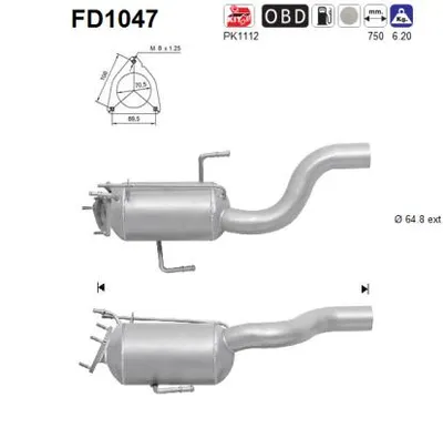 Soot/Particulate Filter, exhaust system Vw TOUAREG · Audi Q7 · Audi Q7 Van