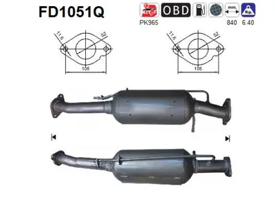 Soot/Particulate Filter, exhaust system Ford KUGA I