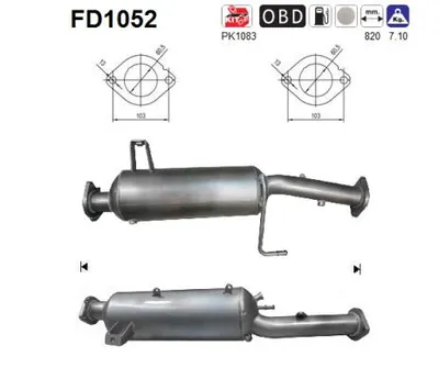 Soot/Particulate Filter, exhaust system Mitsubishi PAJERO IV · Mitsubishi PAJERO IV Van · Mitsubishi PAJERO CLASSIC